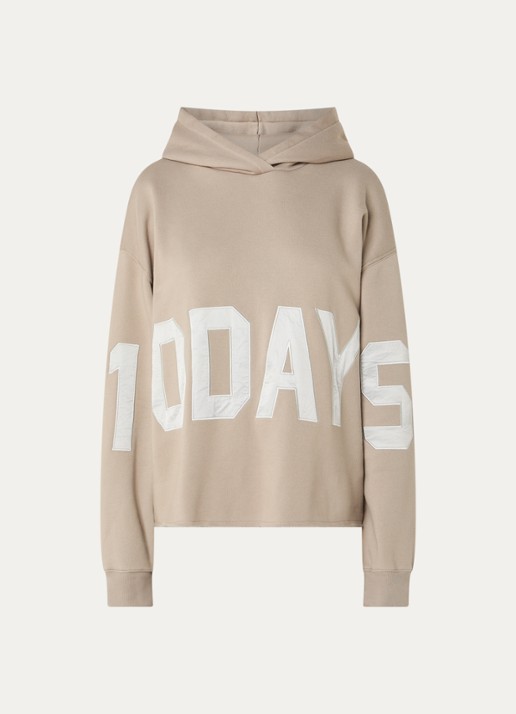 10DAYS Hoodie met logo - voorkant khaki