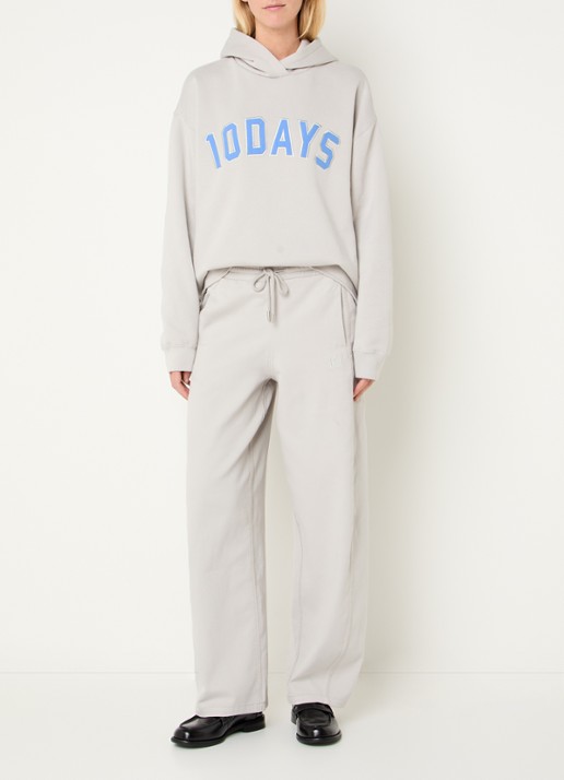 10DAYS Hoodie met logo - voorkant 3 lichtgrijs