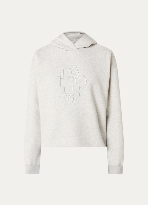 10DAYS Hoodie met logoborduring - voorkant 3 grijsmele