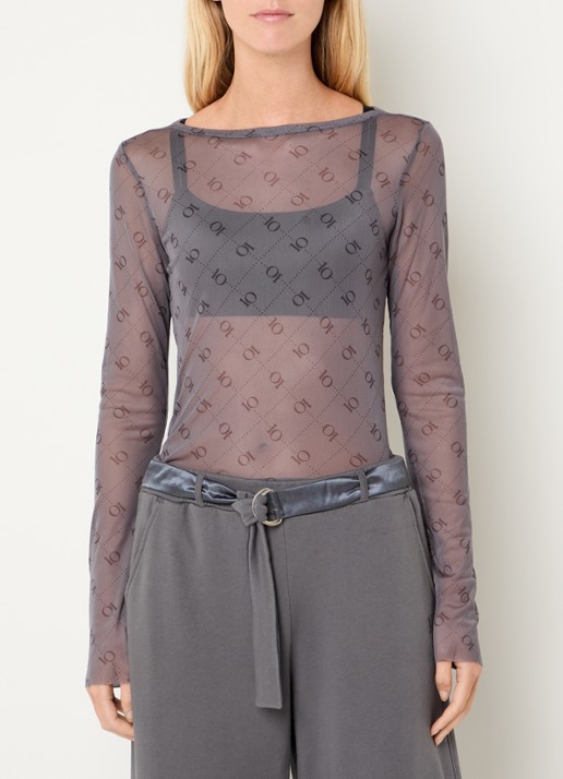 10DAYS Long sleeve van mesh met logoprint