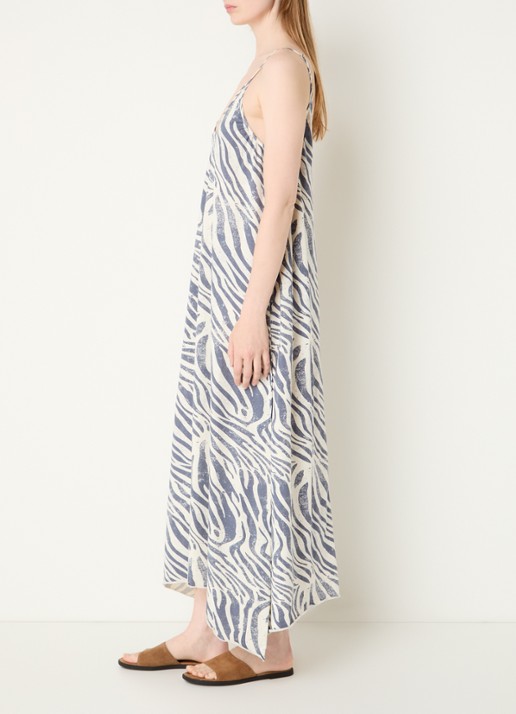 10DAYS Maxi jurk met zebraprint - voorkant 2 creme
