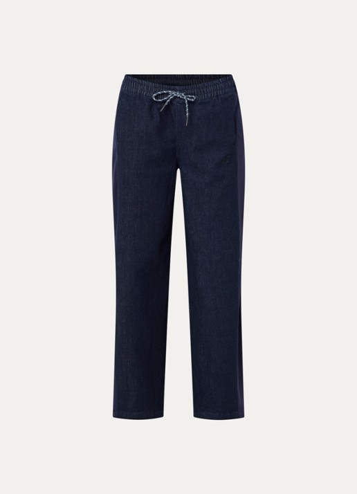 10DAYS Mid waist straight fit jeans met donkere wassing - voorkant 2 donkerblauw