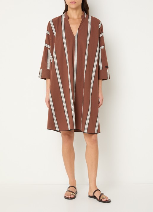 10DAYS Midi tuniekjurk met streepprint