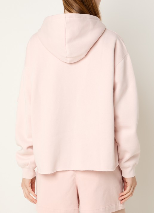 10DAYS Oversized sweatvest met logo - achterkant lichtroze