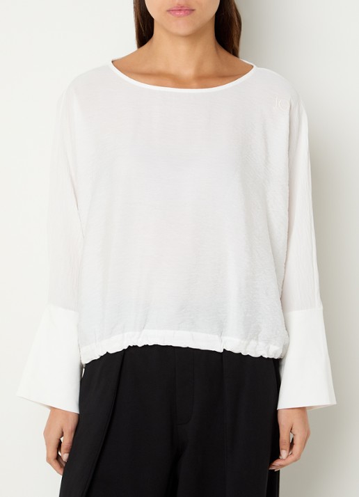 10DAYS Semi-transparante top met logo