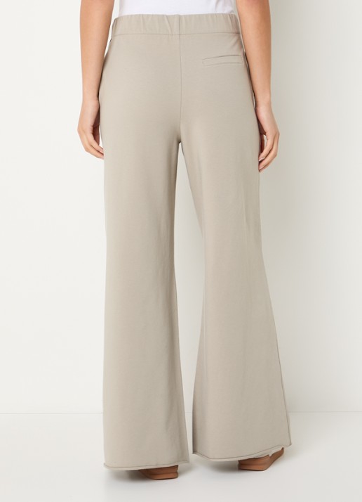 10DAYS Silent high waist wide fit pantalon met steekzakken - achterkant beige