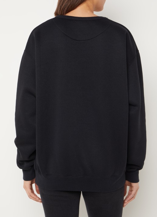10DAYS Statement oversized sweater met logoborduring - achterkant 4 zwart