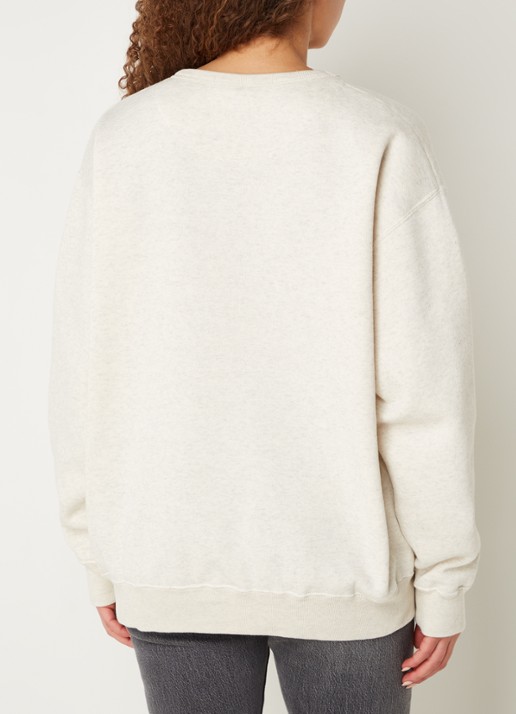 10DAYS Statement oversized sweater met logoborduring - achterkant 3 gebroken wit