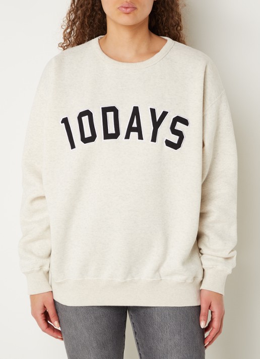 10DAYS Statement oversized sweater met logoborduring