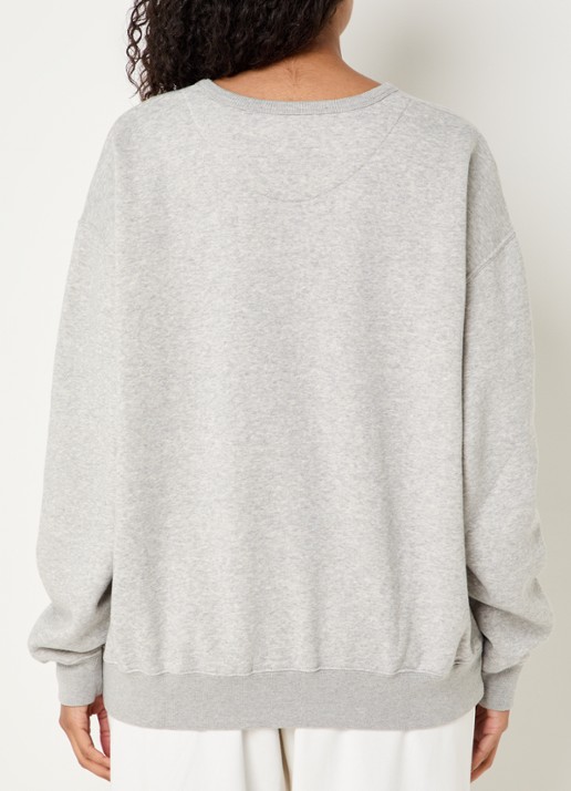 10DAYS Statement oversized sweater met logoborduring - achterkant lichtgrijs