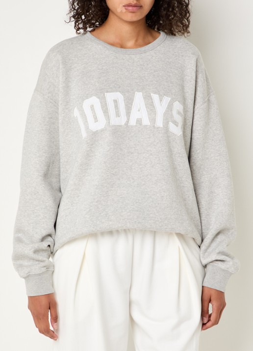 10DAYS Statement oversized sweater met logoborduring