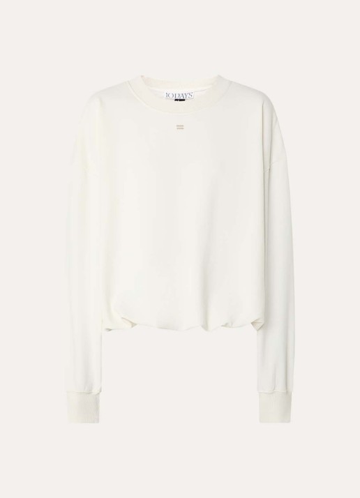 10DAYS Sweater met borduring - voorkant creme