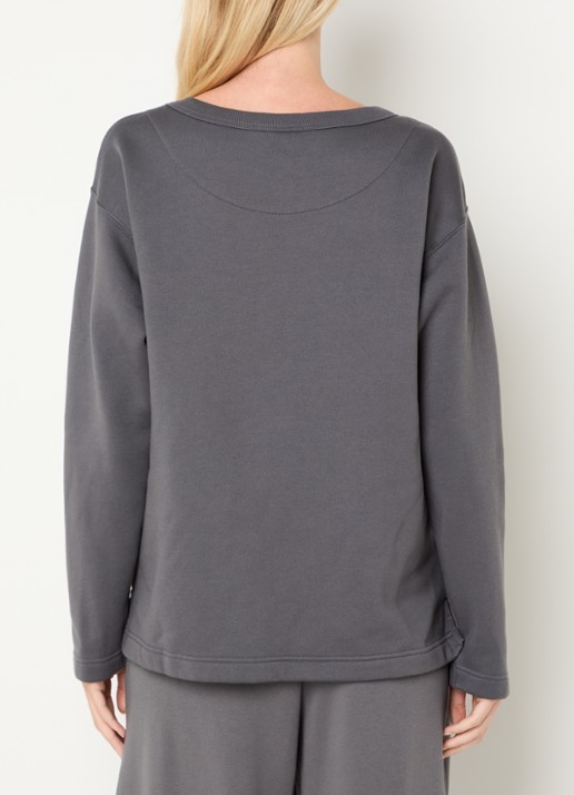 10DAYS Sweater met logo - achterkant 4 donkergrijs