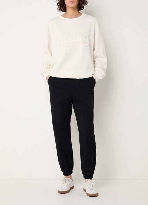 10DAYS Sweater met logoborduring - voorkant 4 ivoor