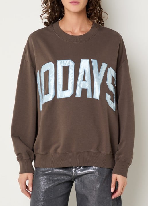 10DAYS Sweater met logoborduring