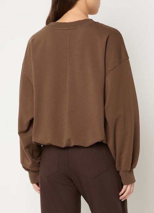 10DAYS Sweater met logoprint - achterkant 3 bruin