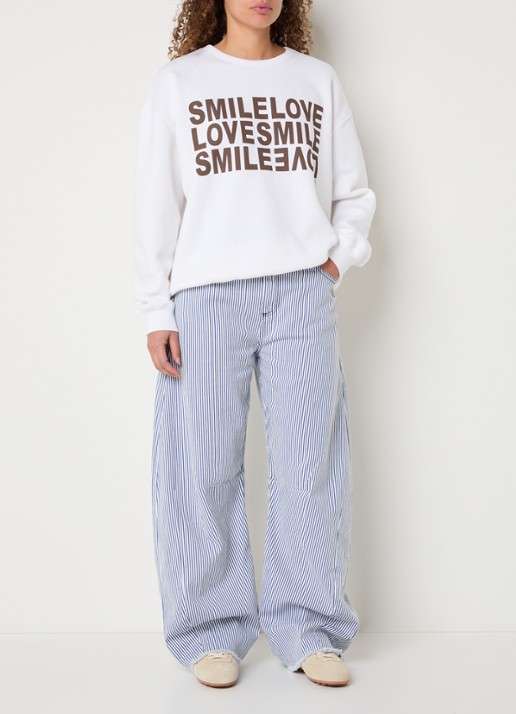 10DAYS Sweater met print - voorkant 2 wit