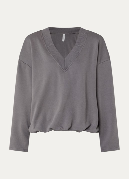 10DAYS Sweater met V-hals - voorkant 2 grijs