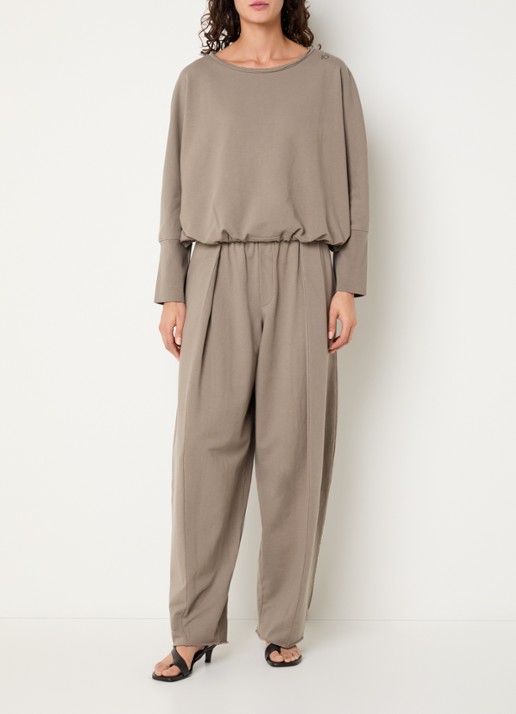 10DAYS Sweater met vleermuismouw en trekkoord - voorkant 4 beige