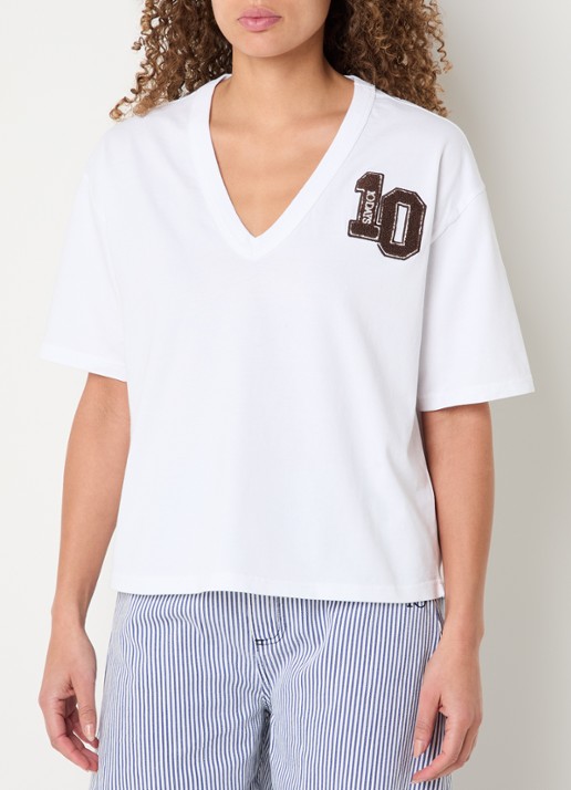 10DAYS T-shirt met logoborduring
