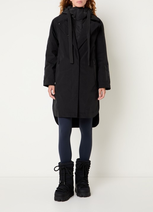 10DAYS The Cool gewatteerde parka met capuchon - detail 4 zwart
