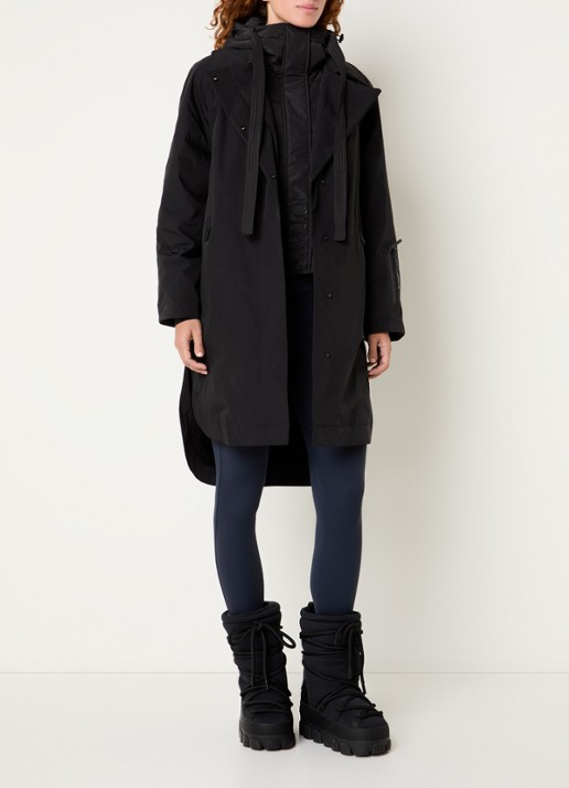 10DAYS The Cool gewatteerde parka met capuchon - voorkant 2 zwart