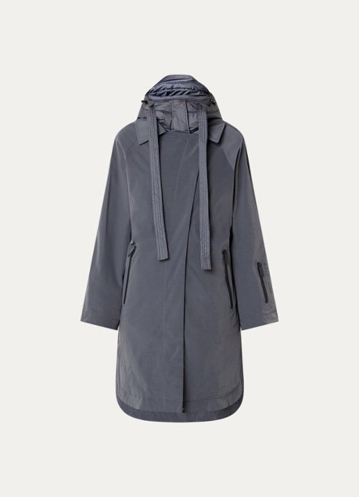 10DAYS The Cool gewatteerde parka met capuchon - voorkant staalblauw