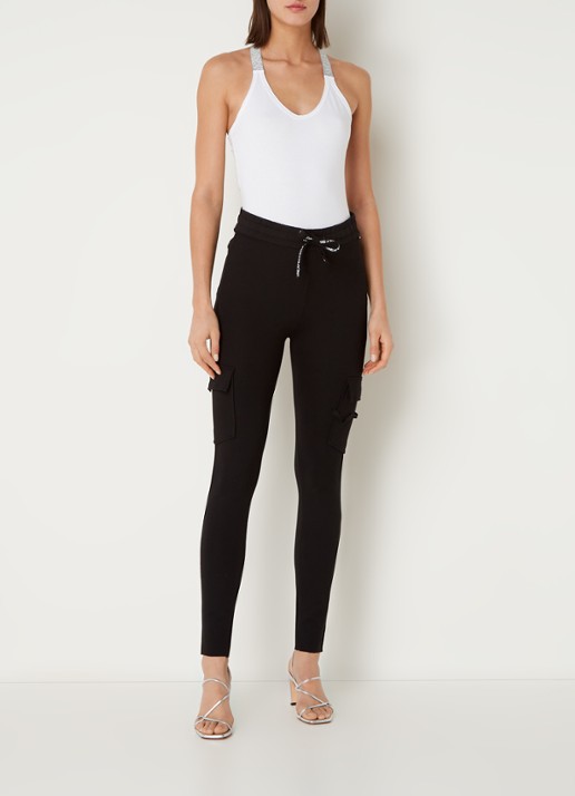 10DAYS The Wrapper top met logoband en lurex - voorkant 4 wit