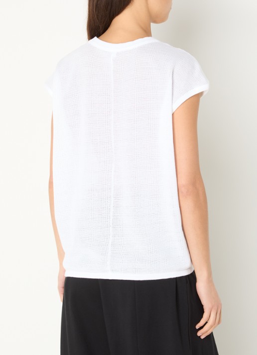 10DAYS Top van mesh met logo - achterkant wit