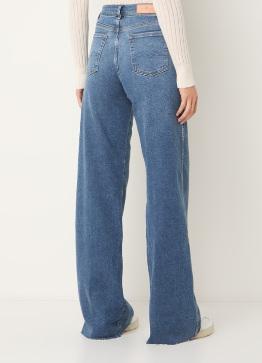 7 For All Mankind Lotta Luxe Vintage Love Affair high waist flared jeans met medium wassing - achterkant 3 indigo