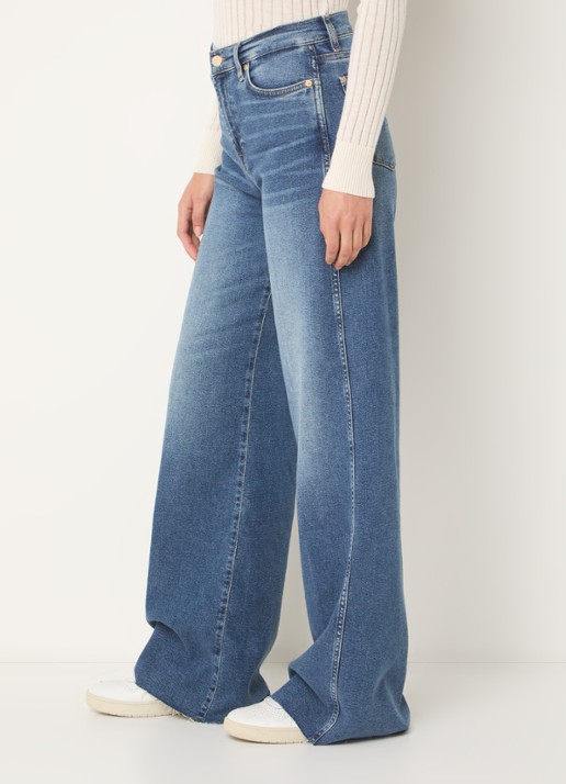 7 For All Mankind Lotta Luxe Vintage Love Affair high waist flared jeans met medium wassing - detail 2 indigo