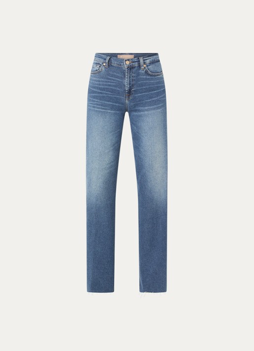 7 For All Mankind Lotta Luxe Vintage Love Affair high waist flared jeans met medium wassing - voorkant 4 indigo