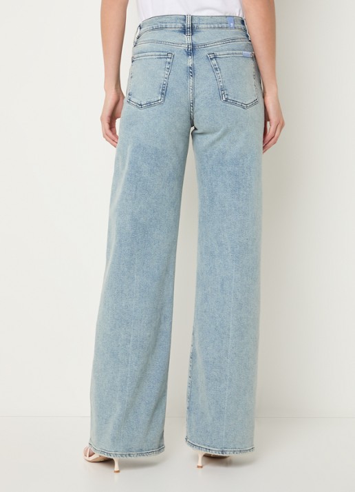 7 For All Mankind Lotta Must high waist wide leg jeans met lichte wassing - achterkant 3 indigo