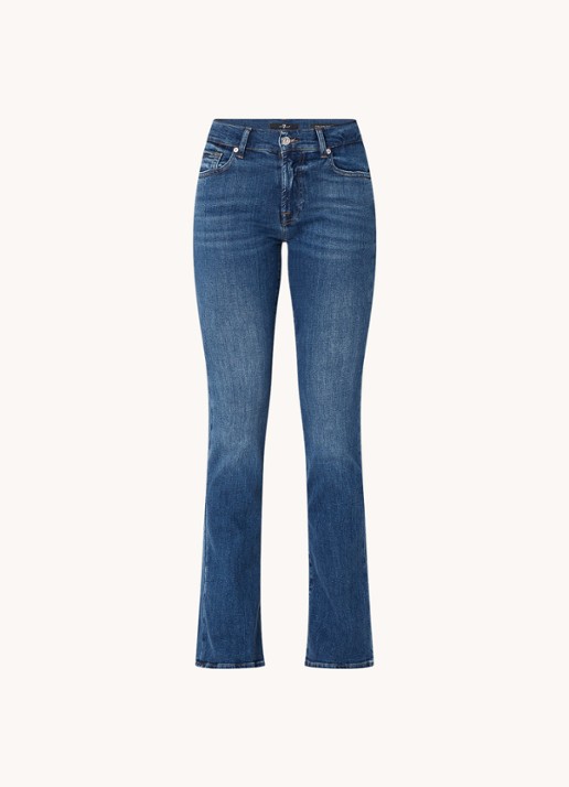7 For All Mankind Slim illusion mid waist bootcut jeans met medium wassing  - voorkant blauw