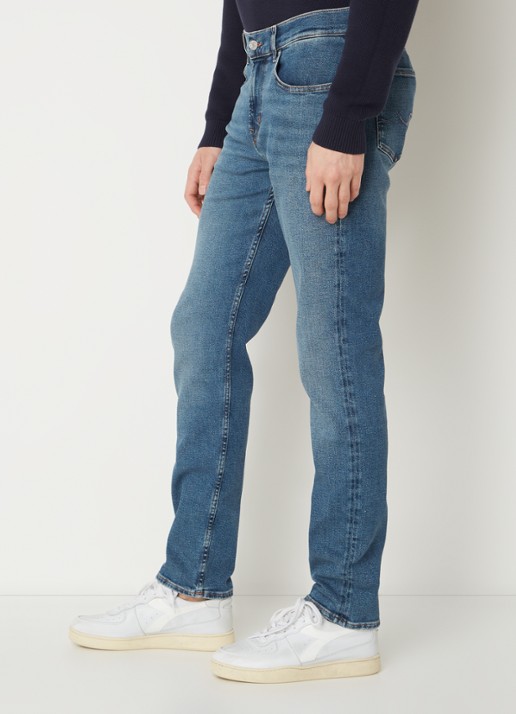 7 For All Mankind Tapered jeans met medium wassing - detail 2 indigo