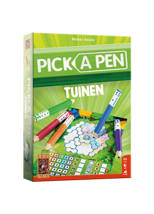 999 Games Pick a Pen Tuinen dobbelspel - voorkant 3 multicolor
