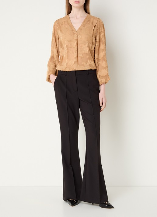 Aaiko Alana tuniek met ballonmouw - voorkant 2 camel
