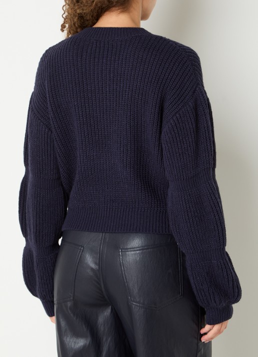 Aaiko Alor grofgebreide trui met cut-out detail - achterkant 2 donkerblauw