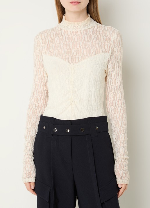 Aaiko Amy semi-transparante top met broderie