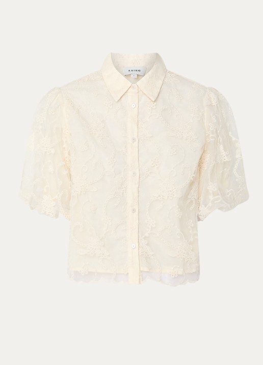 Aaiko Andra blouse met structuur - voorkant gebroken wit