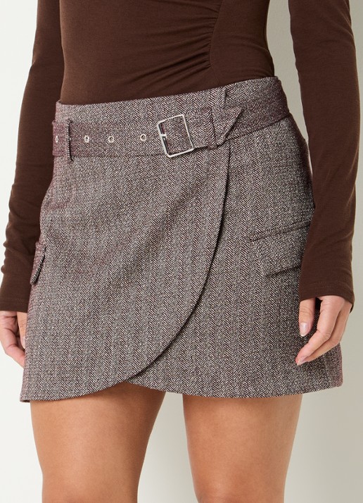 Aaiko Arlen mini rok met visgraat dessin