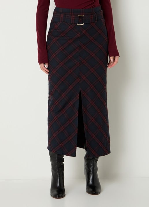 Aaiko Beliane maxi kokerrok met ruitdessin