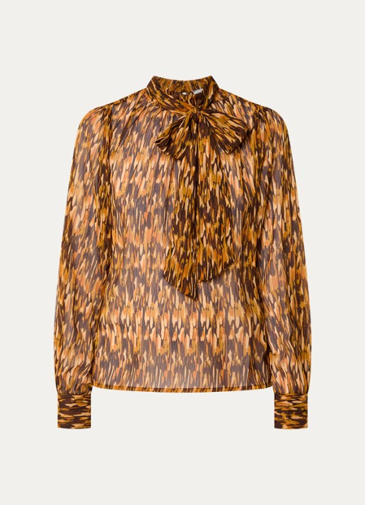 Aaiko Bowi tuniek met sjaalkraag - voorkant 2 bruin