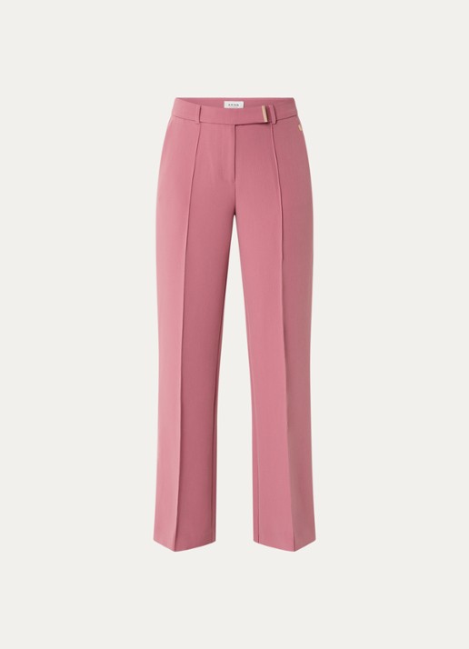 Aaiko Chantalle high waist wide fit pantalon met persplooi en structuur - voorkant 3 oudroze