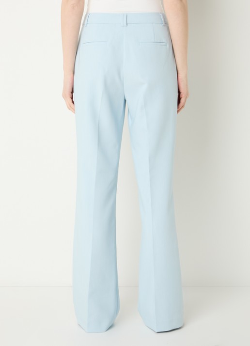 Aaiko Chantalle high waist wide fit pantalon met siernaad - achterkant 2 lichtblauw