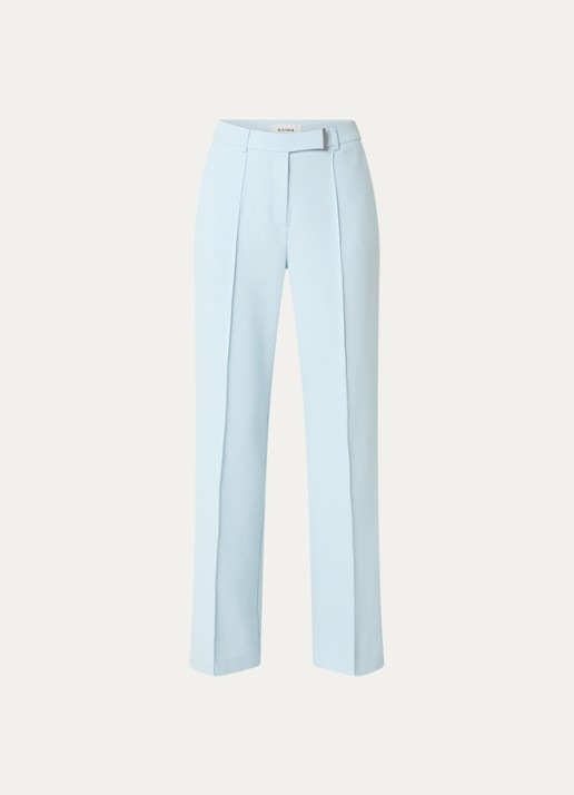 Aaiko Chantalle high waist wide fit pantalon met siernaad - voorkant 3 lichtblauw