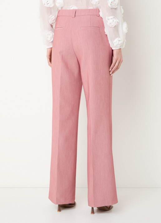 Aaiko Chantalle high waist wide fit pantalon met siernaad - achterkant 2 roze