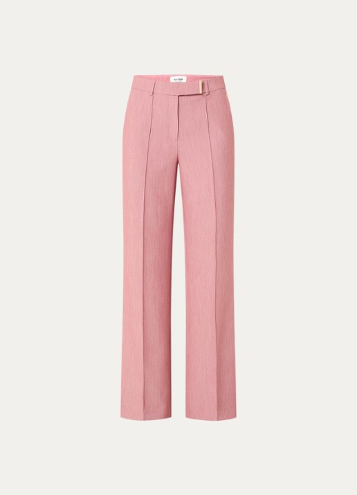 Aaiko Chantalle high waist wide fit pantalon met siernaad - voorkant 3 roze