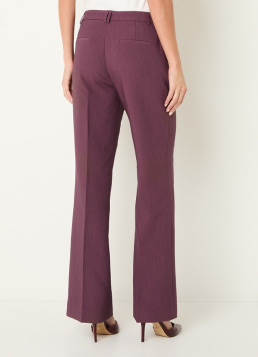 Aaiko Chantalle high waist wide fit pantalon met siernaad - achterkant 3 aubergine