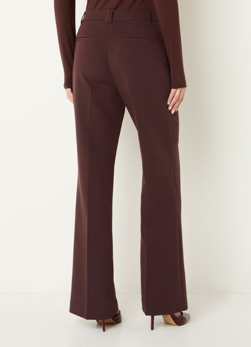 Aaiko Chantalle mid waist flared fit broek met steekzakken - achterkant 3 bordeauxrood